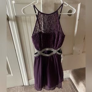purple halter mini dress from xtraordinary